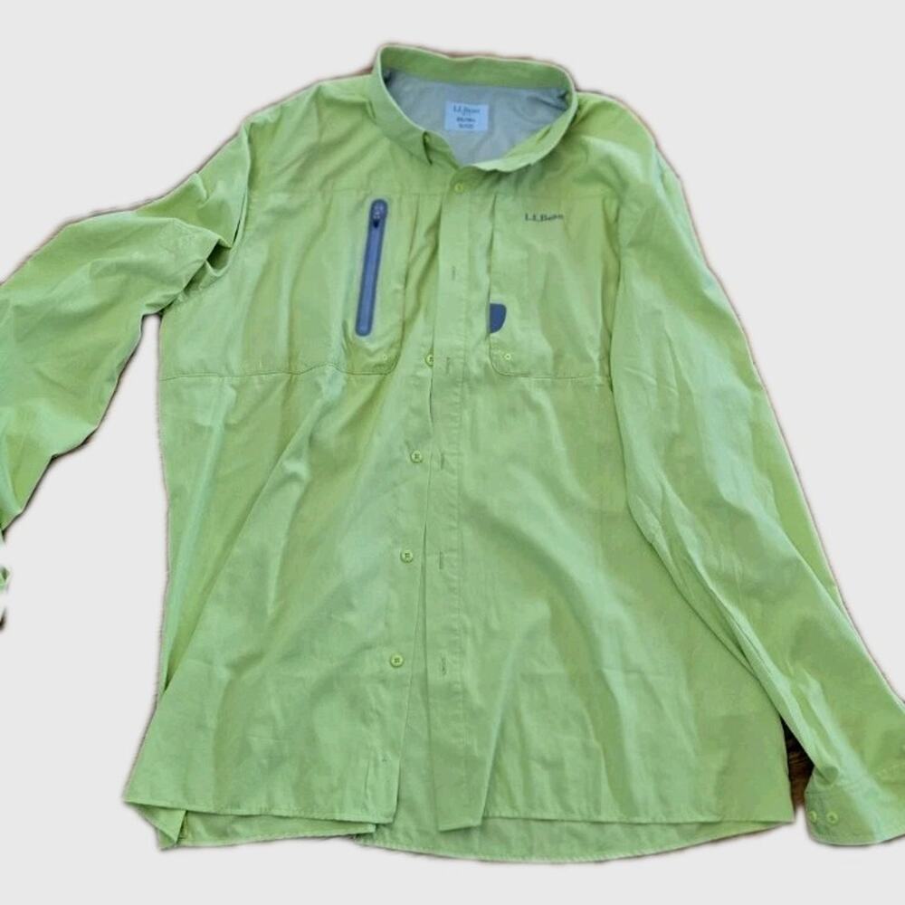 LL Bean Mens Performance Shirt Multisport Fishing Hiking Mesh Lined XL Tall EUC